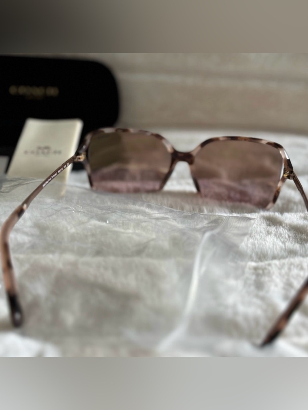 COACH Gray Tortoise Sunglasses with Brown Lenses - Picture 6 of 8